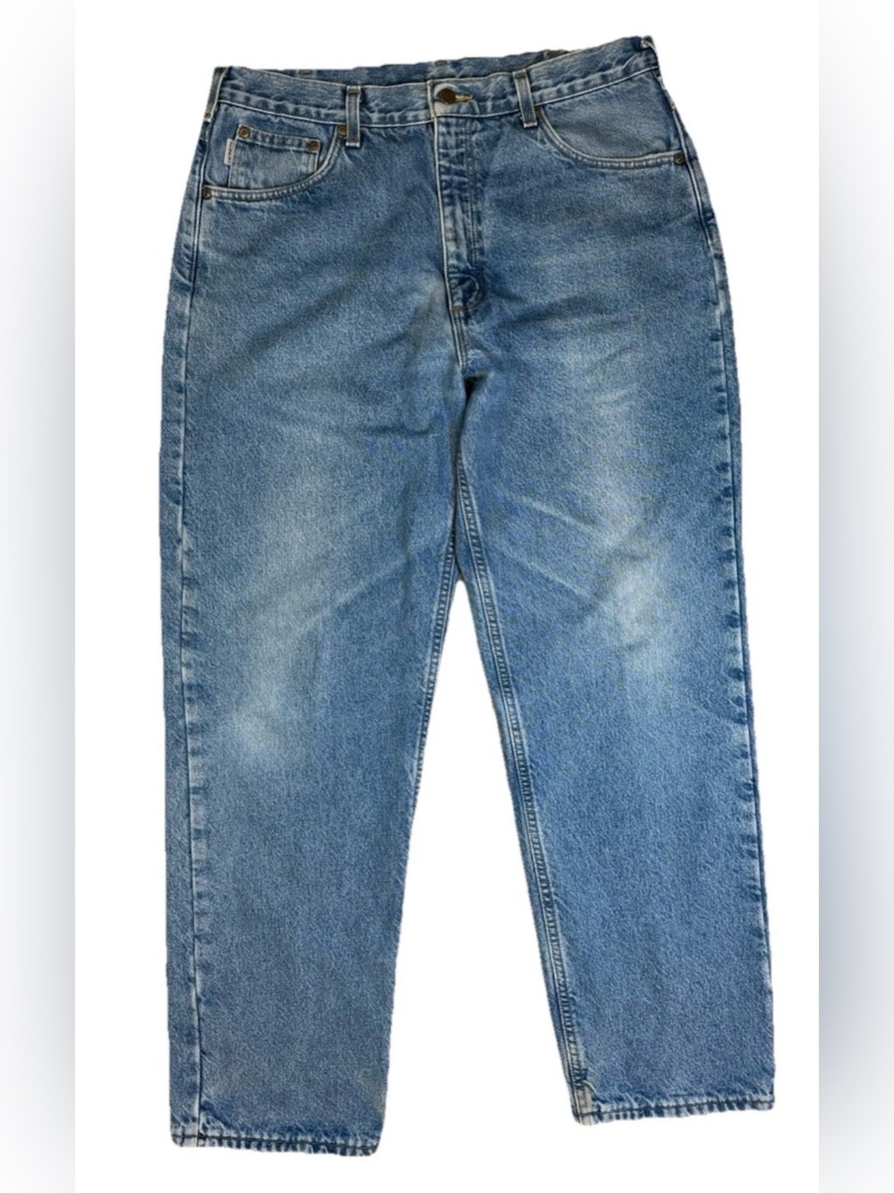 Vintage Carhartt Men Denim Jeans Flannel
Lined Straight 36x32 Measures 35x32